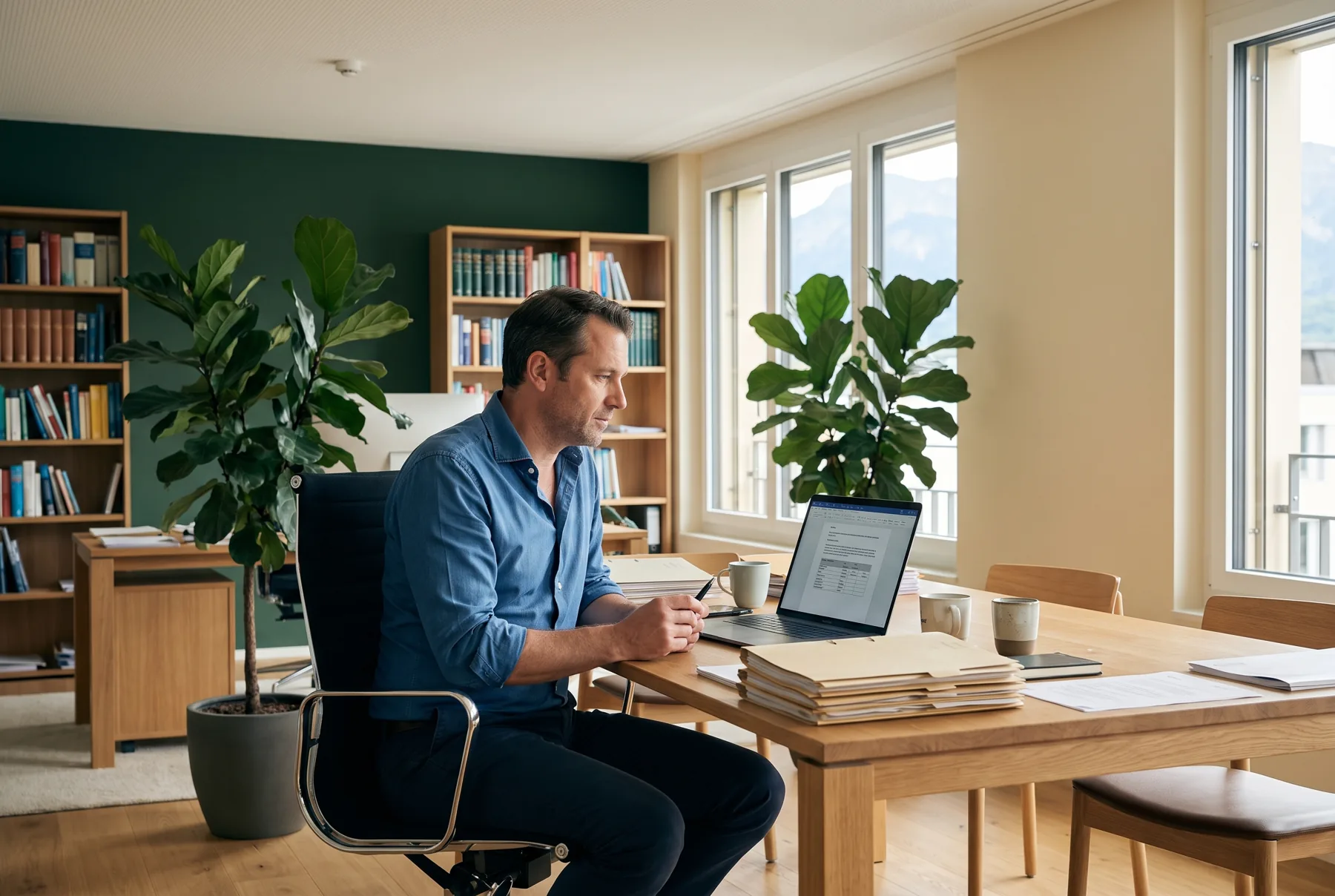 Motiv 2 · Büro, einheitliches Protokoll am Laptop